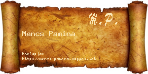 Mencs Pamina névjegykártya